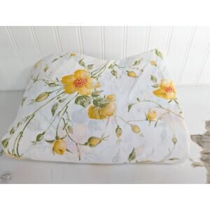 1970s Vintage Poppy Rose Floral Cotton Duvet Comforter Cover USA Yellow Green
